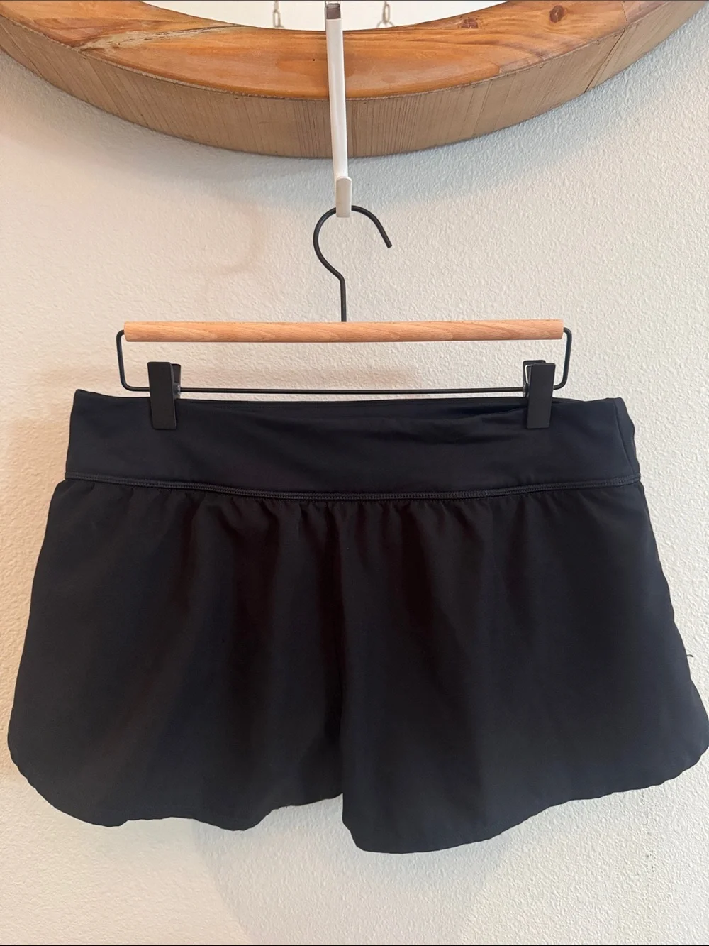 Nike Black Athletic Running Skort Shorts with White Swoosh